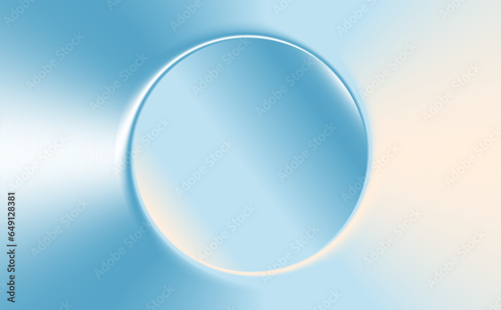Glass sphere on blue background.Glowing circle gradient background in ...