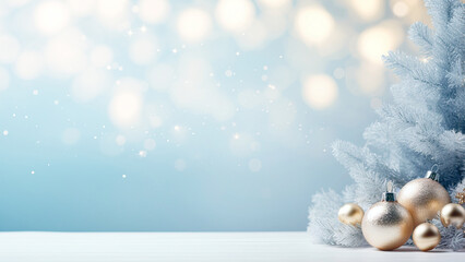 Wall Mural - christmas background with christmas baubles, gifts decoration - xmas theme