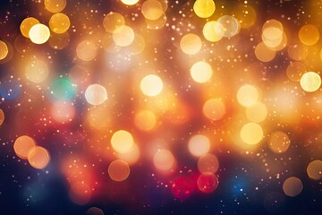 Aufkleber - Abstract bokeh background. Christmas and New Year holidays background. Christmas lights on colorful bokeh background, AI Generated