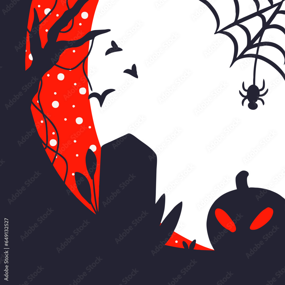 halloween background frame border with vector Stock Vector | Adobe Stock