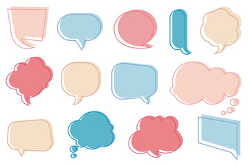 Fototapete - Bubbles for messages mega set elements in flat design. Bundle of different shapes speech bubbles, empty information boxes, chat message, dialogue symbols. Vector illustration isolated graphic objects