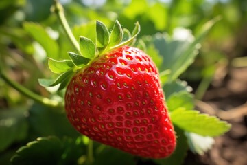 Wall Mural - close up strawberry fruit fresh and sweet in farming