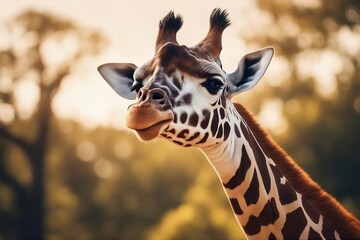 Wall Mural - cartoon illustration of a giraffe