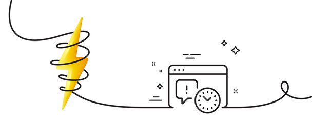 Poster - project deadline line icon. continuous one line with curl. time management sign. internet symbol. pr