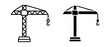 Tower crane vector icon set. Construction symbol