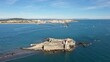 survol du fort de Brescou sur le littoral d'Agde dans le sud de la France, Hérault, Occitanie