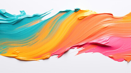 Poster - Multi-colored brush strokes with acrylic paints