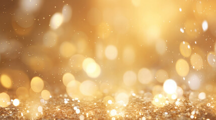 Christmas lightening and bokeh golden background