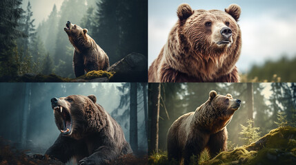 Wall Mural - brown bear in zoo