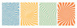 Groovy hippie 70s backgrounds. Waves, swirl, twirl pattern. Twisted and distorted vector texture in trendy retro psychedelic style.