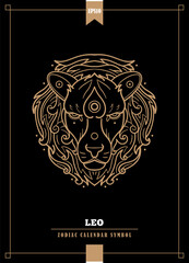 Wall Mural - leo sign. zodiac insignia illustration