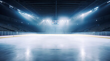 Empty Hockey Rink Sport Arena Ice And Light - Generative AI