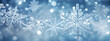 © seogi - Snow in winter close-up. Macro image of snowflakes, winter holiday background - Generative AI