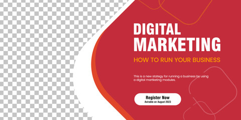 Wall Mural - Red abstract banner design for marketing, online element banner and sign templates design