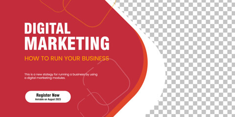 Wall Mural - Red abstract banner design for marketing, online element banner and sign templates. Modern business banner template design