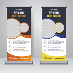 Wall Mural - Corporate rollup or X banner design template