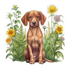 Wall Mural - Portrait of Vizsla Breed Puppy with Floppy Ears