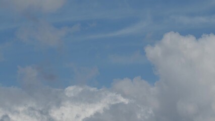 Wall Mural - movement of beautiful clouds in the blue sky, time lapse video. nice nature background for your proj