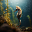 SeaHorse in its Natural Habitat, Wildlife Photography, Generative AI