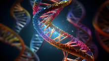 Intricate Representation Of The DNA Double Helix Structure. Picture The Iconic Twisted Ladder, Where The Rungs Represent The Base Pairs Connecting The Two Strands. 