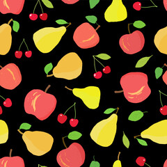 Canvas Print - Seamless fruit texture - vector fashion pattern