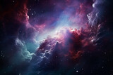 Fototapeta Kosmos - The visualization of a stellar nursery, where stars and planets are born amidst vast clouds of gas and dust, symbolizing the love and creation of cosmic landscapes, love and creati