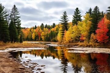 Poster - Autumn river landscape.
