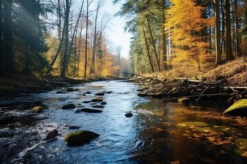 Poster - Autumn river landscape.
