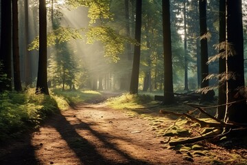 Poster - Autumn forest nature.