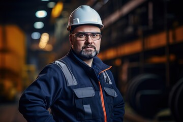 Poster - Happy professional Worker-Heavy Industry Engineer