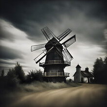 Old Windmill In The Dark