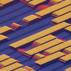 Aufkleber - Abstract 3d rendering illustration background visualizing business process using digital technology