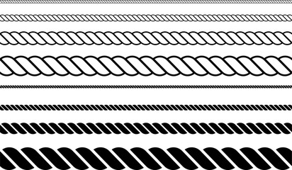 straight outline silhouette rope border pattern