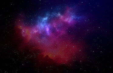 Wall Mural - vector cosmic illustration. beautiful colorful space background. watercolor cosmos