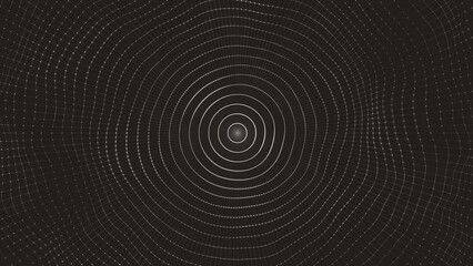 Poster - Abstract Minimal Radial Circular Mesh Waving/ 4k animation of an abstract fractal background with mesh surface and particle lines waving and depth of field blur
