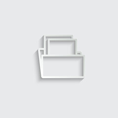 Poster -  Folder with documents icon vector