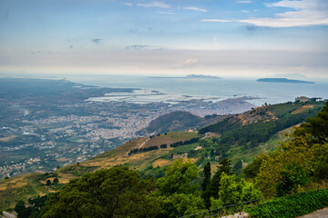 Wall Mural - Sea view from Erice, Trapani, Sicily, Italy