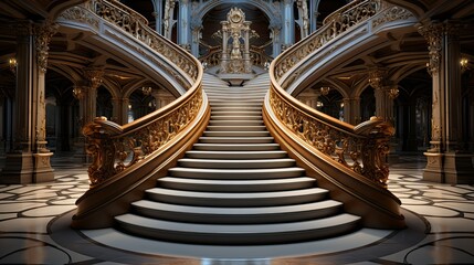 Poster - staircase, using the surrounding space to enhance its architectural beauty