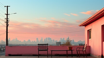 Aufkleber - bench at sunset