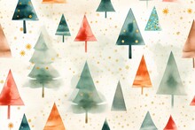 Watercolor Christmas Abstract Shapes
