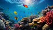 Buntes und lebendiges Korallenriff mit vielfältiger Unterwasserwelt
