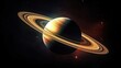 Saturn's resplendent rings shine vividly. Saturn's ring system, stellar backdrop, cosmic beauty, celestial wonder. Generated by AI.