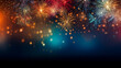 Colorful fireworks on dark sky, celebration and happy new year concept abstract background illustration.