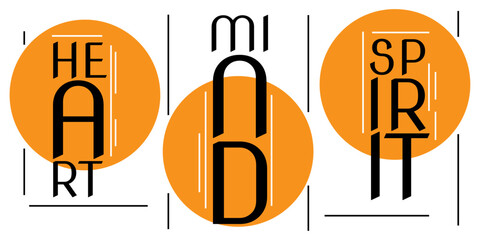 Aufkleber - The orange sun is behind the three words of the pillars of human existence - 