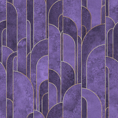 Wall Mural - Art deco style geometric forms seamless pattern background