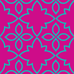 Wall Mural - Vector. Perforated bright patterns Papel Picado pattern on a colored background. Hispanic Heritage Month. Flowers seamless pattern for web banner, poster, cover, splash, social network.