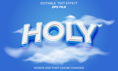 Fototapete - holy text effect . font editable, typography, 3d text. vector template