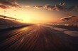 Race speed track at sunset