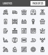 25 Logistics Lineal Expanded icons pack. vector illustration.