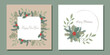 © Ira Shtoina - A set of Christmas cards. Greeting card. New Year's decor. Winter flowers and plants
